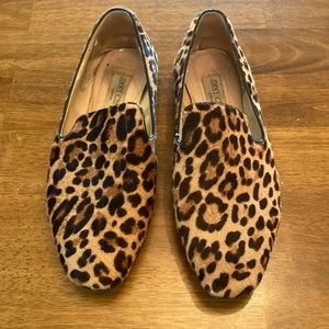 JIMMY CHOO LEOPARD PONY HAIR LOAFERS SIZE US 8.5 | EU 38.5